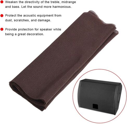 Stereo Audio Speaker Mesh Grill Cloth, Dustproof Protective Cover, 1.4m x 0.5m, for Large Sound Box, Stage Sound Box, KTV Box, etc (Black) in Saudi Arabia