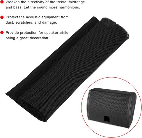 Stereo Audio Speaker Mesh Grill Cloth, Dustproof Protective Cover, 1.4m x 0.5m, for Large Sound Box, Stage Sound Box, KTV Box, etc (Black) in Saudi Arabia