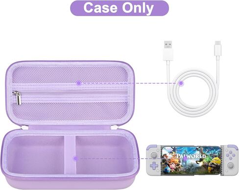 حقيبة حمل Canboc لجهاز التحكم في الألعاب المحمولة GameSir X2s Type-C، كابل مناسب للجيب الشبكي بسحاب، أرجواني (الجراب فقط) in Saudi Arabia