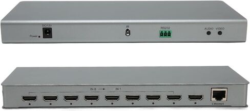 Multiviewer Switch 8x1, 4K Quad Multi Viewer Seamless Switcher 8 in 1 Out with RS232 Control, 8 Screen Splitter for Security Camera, Game Consoles (US Plug) in Saudi Arabia