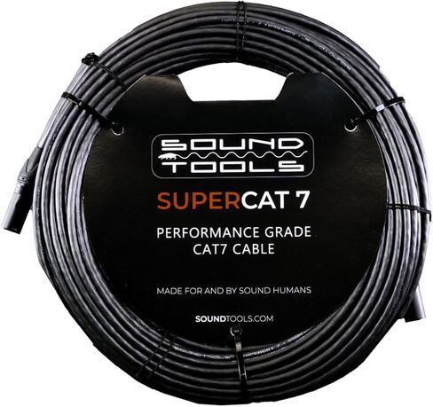 كابل SuperCAT 7 المحمي EtherCON (25 قدمًا، أسود) - سترة مرنة من البولي يوريثين، موصلات نيوتريك، سرعة 10 جيجابت في الثانية، معيار CAT7 in Saudi Arabia