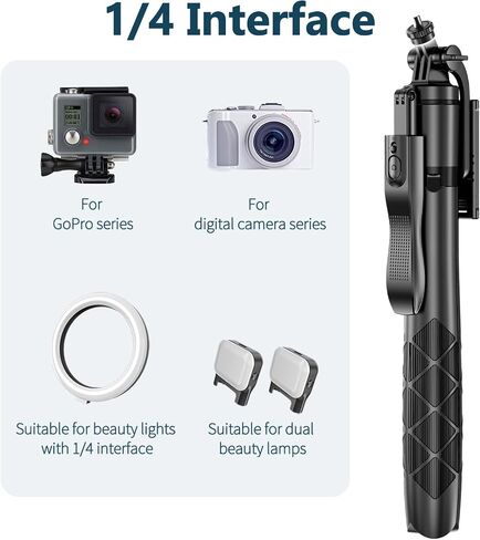 Selfie Stick Tripod for Phone with Light - 62" Phone Holder for Recording Selfie Stick Tripod Rotating Phone Stand Tall with Light 6 in 1 Selfie Stick with Light Portable Tripod in Saudi Arabia
