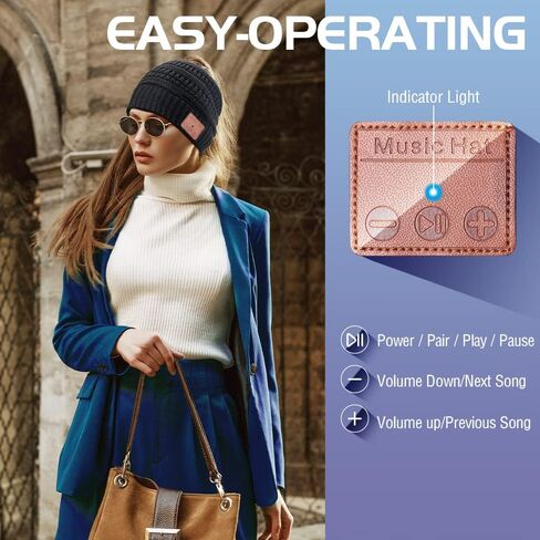 هدايا نسائية لعيد الميلاد المجيد، قبعة صغيرة بلوتوث للنساء: قبعة بلوتوث على شكل ذيل حصان مع سماعات رأس بلوتوث، قبعة شتوية، أفكار هدية عيد ميلاد لزوجتها وأمها والنساء اللاتي لديهن كل شيء in Kuwait