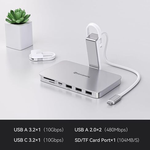 Minisopuru iMac Accessories – USB C Hub for iMac 24 inch 2021/2023/2024 with USB 3.2 10Gbps, iMac USB Adapter Compatible with iMac 24 M1/M3/M4 and Studio Display 27 inch, Silver (Without SSD Port). in Saudi Arabia