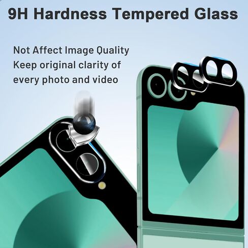 [3 + 3 + 2 Pack] for Samsung Galaxy Z flip 6 5G Screen Protector, 3 Pack Inner TPU Screen Protector + 3 Pack External Tempered Glass + 2 Pack Camera Lens Protector, Easy Install with Alignment Tool in Saudi Arabia