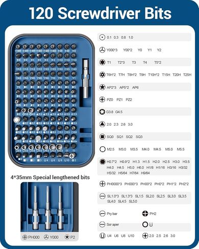 Multi-Bits Precision Screwdriver Sets, 150 Piece Electronics Screwdriver with 120 Magnetic Bits Repair Tool Kit for MacBook, Computer, Laptop, PC, Tablet, PS4, Xbox, Nintendo, Game Console (Black) in Kuwait