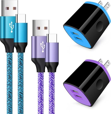 شاحن من النوع C شاحن سريع بلوك جداري قابس حائط Android USB C سلك C كابل شحن سريع لهاتف Samsung Galaxy S23 S22 S21 Ultra/S21 Plus/S21/S20/S20 FE/S10/S9/A10e/A32/A71/Note 20 10 9، موتو جي 8/ جي 7 in Saudi Arabia