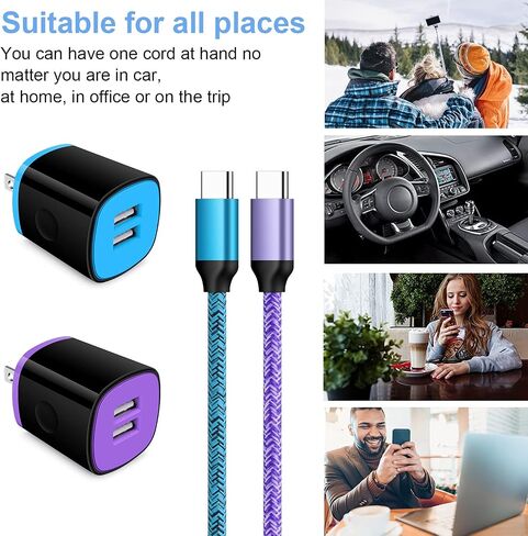 شاحن من النوع C شاحن سريع بلوك جداري قابس حائط Android USB C سلك C كابل شحن سريع لهاتف Samsung Galaxy S23 S22 S21 Ultra/S21 Plus/S21/S20/S20 FE/S10/S9/A10e/A32/A71/Note 20 10 9، موتو جي 8/ جي 7 in Saudi Arabia