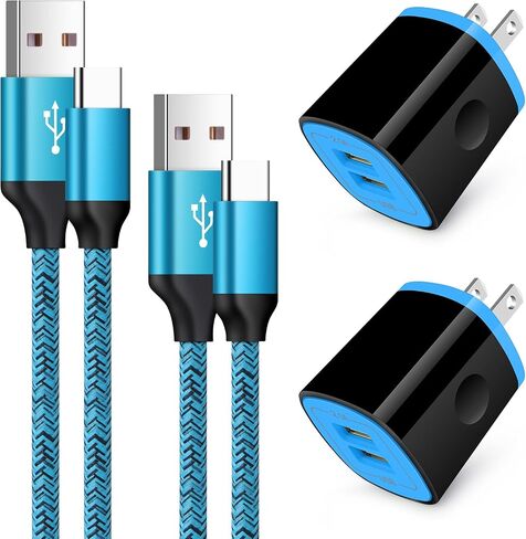 شاحن من النوع C شاحن سريع بلوك جداري قابس حائط Android USB C سلك C كابل شحن سريع لهاتف Samsung Galaxy S23 S22 S21 Ultra/S21 Plus/S21/S20/S20 FE/S10/S9/A10e/A32/A71/Note 20 10 9، موتو جي 8/ جي 7 in Saudi Arabia