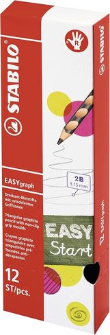 قلم رصاص للكتابة اليدوية STABILO EASYgraph - لليد اليمنى - بترولي - عبوة من 12-2B in Saudi Arabia