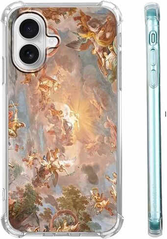 Case for iPhone 16 with Cool Cat Design,Cute Cat and Goldfish Pattern Case for Children,Clear Soft TPU Bumper Case,6.1"(Cat,16) in Kuwait
