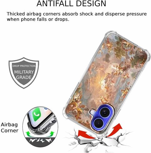 Case for iPhone 16 with Cool Cat Design,Cute Cat and Goldfish Pattern Case for Children,Clear Soft TPU Bumper Case,6.1"(Cat,16) in Kuwait