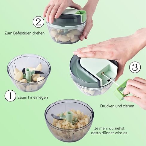 Garlic Mincer,Mini Chopper Can Chop Several Cloves Of Garlic At Once,Quick And Easy To Operate,Very Suitable For Chopping Garlic,Chili, And Peanut Onion, And Nuts.Easy To Clean-Dishwasher Safe in Saudi Arabia