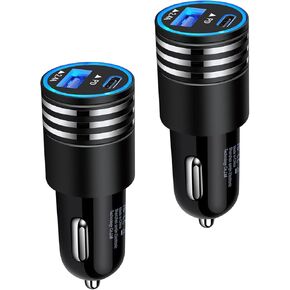 شاحن سيارة USB C سريع الشحن لهاتف iPhone 16 15 14 13 12 Pro Max SE XR XS X Samsung Galaxy S24 S23 S22 S21 S20 Note20 Google Pixel 9/8 Pro/7a/7 Pro/6a/6/5/4a/4/3 ،2 حزمة 30 واط PD + 2.4A محول سيارة من النوع C