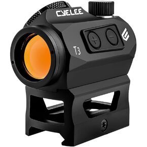 Cyelee T3 Red Dot Sight for Rifles, 1x20mm 2MOA Shake Awake Reflex Sight, Picatinny Gun Sight with Absolute Co Witness Riser