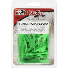 Bohning Blazer Vane 36 Count (Pack of 1), Neon Green, 2"