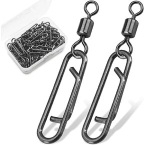 Fishing Power Clips Quick Change Clip Snap Swivels Fishing Saltwater Freshwater Barrel Swivel Speed Clips Topwater Fishing Tackle 50pcs