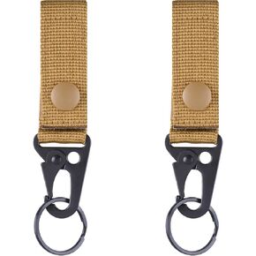 Azarxis Tactical Key Ring Chain D-Ring Snap Clip Carabiners Keychain Keeper Buckle Hanging Hooks Holder Gear Light Weight