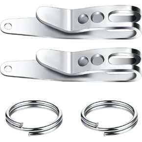 Molain 2Pcs Pocket Bag Suspension Clip with Keychain, Zinc Alloy Bag Waist Belt Hanging Clip Key Buckles Portable Pocket Clip in Saudi Arabia