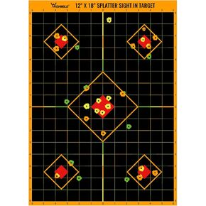 Highwild Sight in Splatter Paper Targets - Splash Effect of Multiple Colors - 12x18 Inch