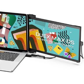 New Mobile Pixels Duex Max DS 14.1'' FHD Portable Monitor, USB C/HDMI Plug and Play 1080p Laptop Monitor Extender, Portable Screen for 14'' to 17 '' Laptops, Compatible with Mac/Windows/Android/Switch