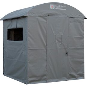 Rivers Edge LM603 Landmark 600 Permanent Blind, 7' Height, 6' x 6' Interior Space, Adjustable Shooting Windows, Hinged Door, Constructed from Marine-Grade Reinforced Synthetic Tarpaulin