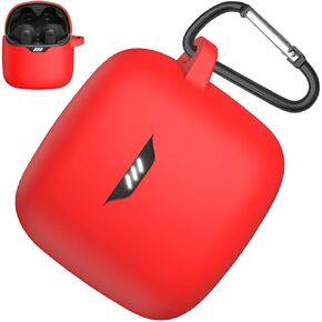 Miimall Case Compatible with JBL Tune Flex Case Cover, [Anti-Lost Keychain] [Scratch Resistance] Dust-Proof Protective Silicone Case for JBL Tune Flex with Carabiner Case Cover(Black)