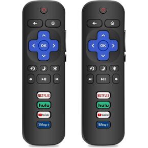 2 Pack Replacement Remote Controls for Roku TV, Compatible with TCL/Hisense/Sharp/Philips/Onn/Element Roku TV (Not for Roku Stick,Box or Speaker)