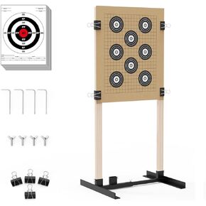 Shooting Target Stand for Outdoors, Paper Target Holder with Stable Adjustable Base for Paper Shooting Targets Cardboard Silhouette, USPSA/IPSC, IDPA Practice
