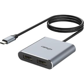 fairikabe USB C to Dual DisplayPort MST Hub Splitter, Dual 4K 60Hz USB Type C to 2X DisplayPort 1.2 Adapter for Windows Laptop PC, Compatible with Thunderbolt 3…