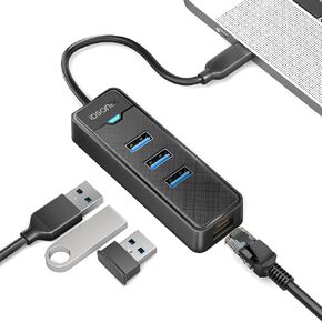 4-Port USB Hub 3.0 for Laptop - iDsonix USB 3.0 Hub 5Gbps Multiport Adapter Portable Travel, USB Hub for MacBook Air Por Windows/Mac OS, Linux Flash Drive, Mobile HDD