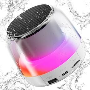 Bluetooth Speaker with Stereo Bass, Portable Speakers Bluetooth Wireless V5.3 with RGB Lights, TF-Card USB, Double Pairing, 4H Playtime, IP7 Waterproof Speakers for Travel Party Home Theater Outdoor