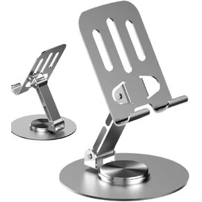 Folding Adjustable Rotating Universal Aluminum Phone Stand Grey