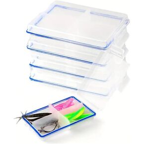 4 Pack Mini Fishing Tackle Storage Box Waterproof Tackle organizer Pocket Fishing Box for Hook Fly Tying Beads Lures