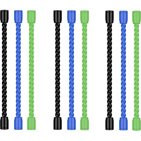 9PCS 4-Inch Silicone Cable Ties, Bendable Rubber Twist Ties, Reusable Twist Ties for Cords, Cable Zip Ties for Organizing, Bundling (3 Colors)