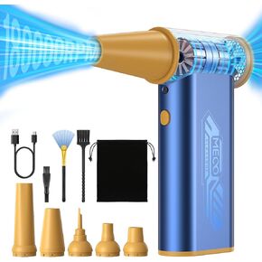 MECO ELEVERDE Compressed Air Duster 180000RPM Mini Electric Air Duster 4 Gear Turbo Fan Car Dryer Air Blower Cleaning kit Cordless Dust Blower for Car Home Office Replace Canned Air(Gray)