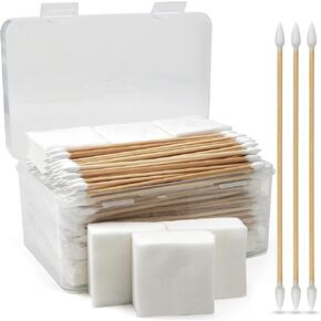 Gun Cleaning Supplies, Gun Cleaning Patches and Gun Cleaning Swabs - 6'' Double Ended Long Cotton Swabs Lint Free, 2'' Highly Absorbent Gun Cleaning Cloth for Precision Gun Cleaning