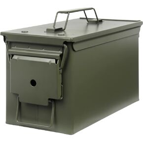 Allen Company Classic Steel Ammo Box, Lockable & Waterproof Lid, 2 Sizes: .30 / .50 Caliber, Army Green