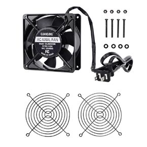 120mm x 38mm Cooling Fan 110V 120V Dual Ball Bearing High CFM Axial Fan 3000RPM with AC Plug and Aluminium Alloy Frame