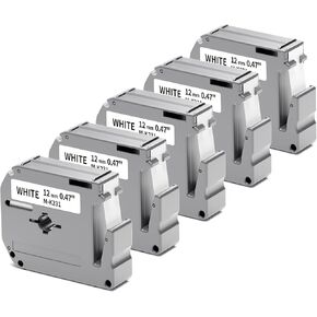 Replacement 12mm M Tape for Brother PT-M95 PT-65 PT-45 PT-80 PT-70bm Label Maker Refills, Compatible with Brother P Touch M Tape 12mm 0.47 M-K231 MK431 MK531 MK631 MK731, 5 Color M Series Label Tape