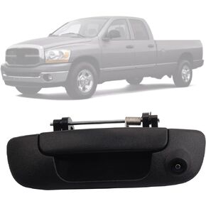 Dasbecan Tailgate Handle with Backup Rear View Camera Compatible with 2002-2008 Dodge Ram 1500 2500 3500 Reverse Camera Waterproof Safety Night Vision (RCA Connector)