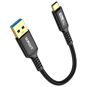 SUNGUY 10Gbps Android Auto USB Cable 1FT, 3A USB C 3.1 Gen2 Cable Data Transfer, USB C CarPlay Cable Fast Charging Compatible with iPhone 16 15 Pro/Pro Max/Plus, Samsung T7, Galaxy S23 S22 Ultra, SSD