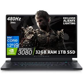Alienware m17 R5 17.3" 360Hz FHD 1ms (AMD Ryzen 9 6900HX, 32GB DDR5 RAM, 1TB PCIe SSD, Radeon RX6850M XT 12GB (Beat RTX 3070 Ti)) RGB Backlit Gaming Laptop,Thunderbolt 4, G-SYNC, Win 11 Home -Dark