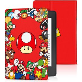 Trendy Fun for Kindle Paperwhite 10th Generation Case 6 inch 2018 Cute Cartoon Kawaii Boys Girls Kids Aesthetic Cool Folio Cover for Kindle Paperwhite 4 10th Gen 2018,Red Mogu