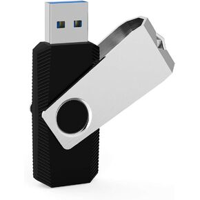 64 GB Flash Drive, Aiibe USB Flash Drive Thumb Drive 64GB Memory Stick Zip Drive Swivel Design Pen Drive Fold Storage Jump Drive 64 G USB 2.0 Black