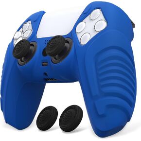 PlayVital Raging Warrior Edition Glow in Dark Controller Protective Case Cover for ps5, Anti-Slip Rubber Protector for ps5, Soft Silicone Skin for ps5 Controller with Thumb Grips - Green