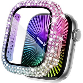 KADES Compatible for Apple Watch Series 10 Full Diamond Bling Protective Case with Built-in Screen Protector for Apple Watch 46mm iWatch Series 10 (46mm, Clear)