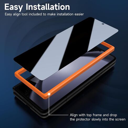 [2 Pack]Asstar Privacy Screen Protector for Samsung Galaxy Z Fold 6,9H Hardness Tempered Glass Front Privacy Samsung Galaxy Z Fold 6 Screen Protector,Anti-Scratch Case Friendly Accessories Bubble Free in Kuwait