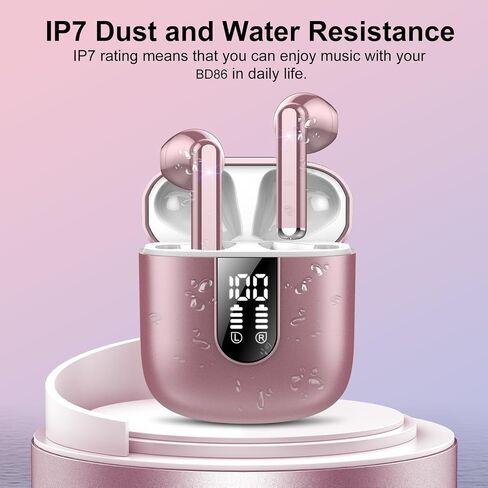 Wireless Earbuds 2024 Bluetooth 5.3 Headphones with HD Mic HiFi Stereo Sound, Wireless Earphones with Dual LED Display Touch Control, IPX7 Waterproof 30H Playtime Ear Buds for iOS Android, Dunkelblau in Saudi Arabia