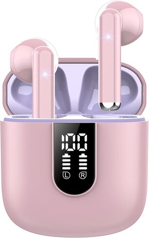 Wireless Earbuds 2024 Bluetooth 5.3 Headphones with HD Mic HiFi Stereo Sound, Wireless Earphones with Dual LED Display Touch Control, IPX7 Waterproof 30H Playtime Ear Buds for iOS Android, Dunkelblau in Saudi Arabia